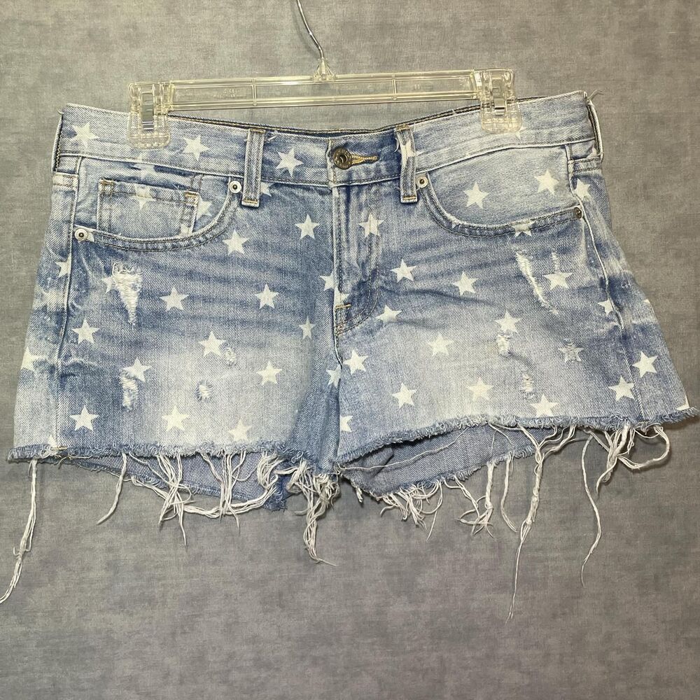 Lucky Brand star print denim cutoff shorts
